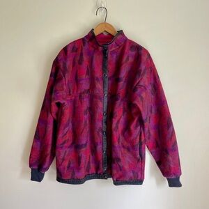 Vintage 90s Button-Up Fleece Jacket Sweater